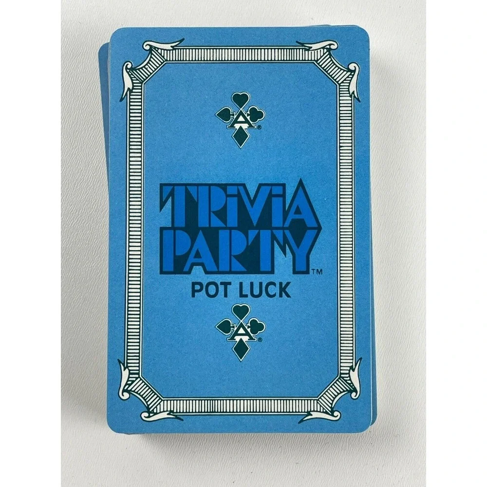 Vintage Deck of Trivia Party Playing Cards Pot Luck Theme Questions On Each Card